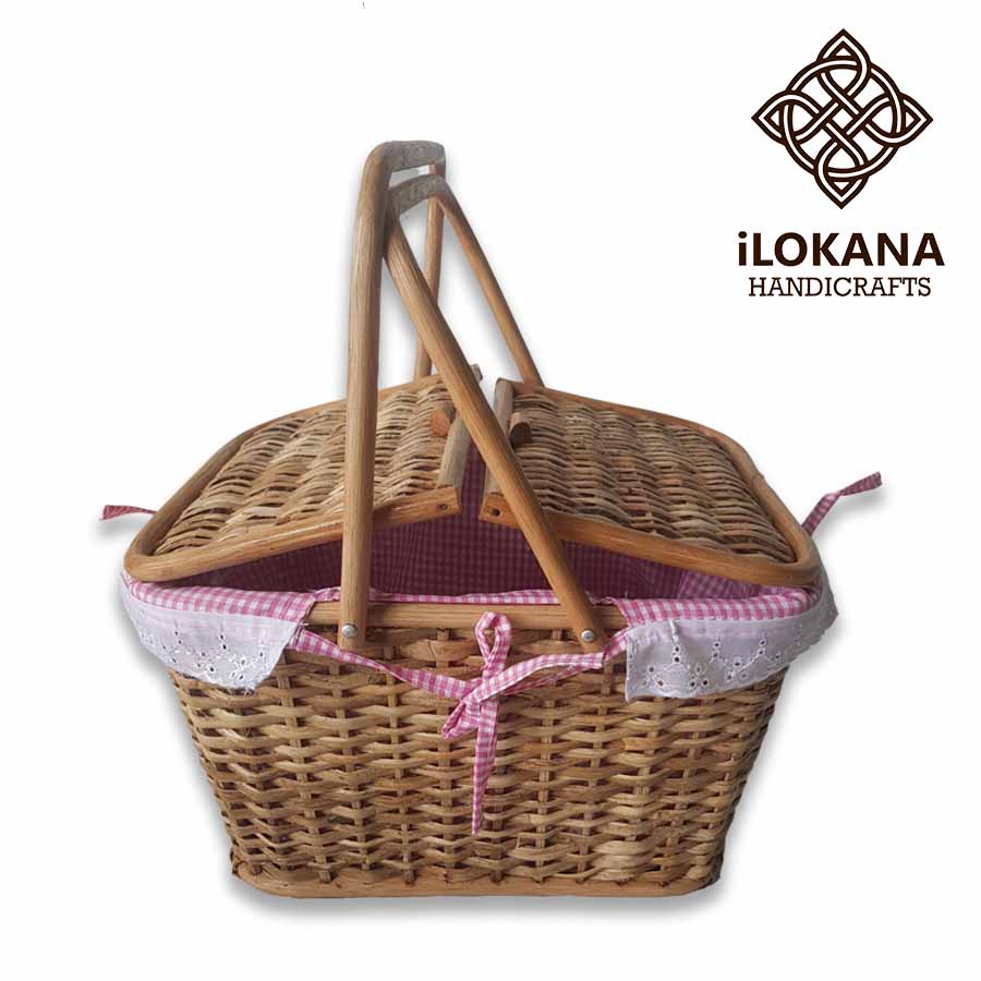 Outdoor Woven Rattan Picnic Basket with Lid Shopee Philippines