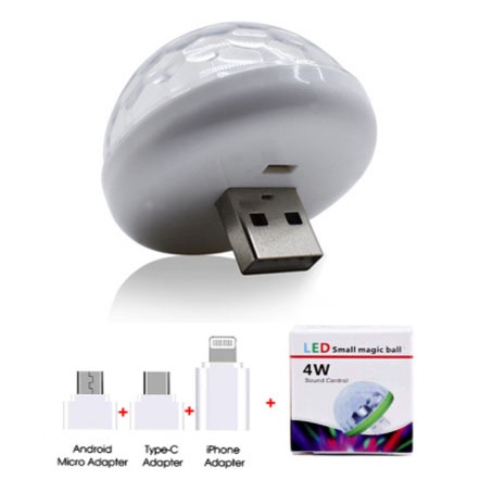 Mini USB mobile phone Atmosphere Sound control small magic ball light ...