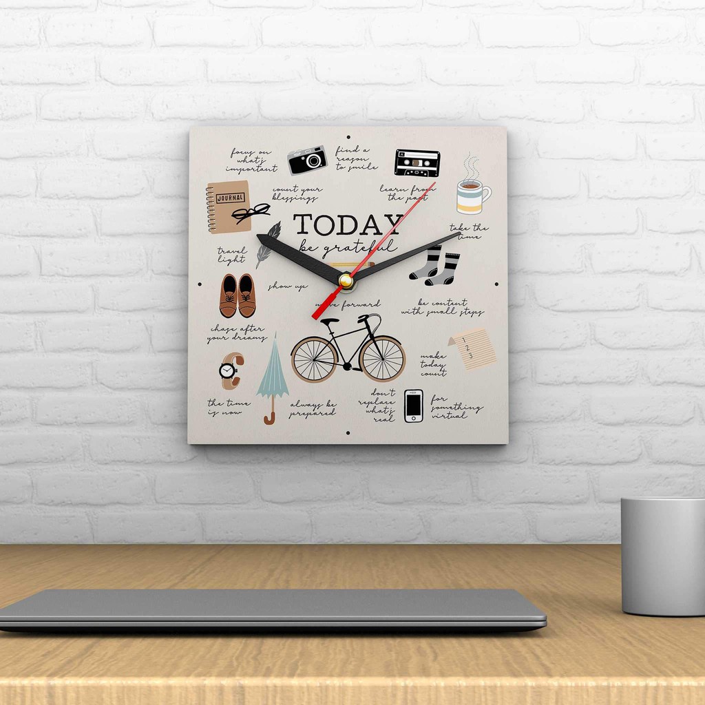 【Philippine cod】 Papemelroti Today Be Grateful Wall Clock Home, Wall Decor Gift Shopee
