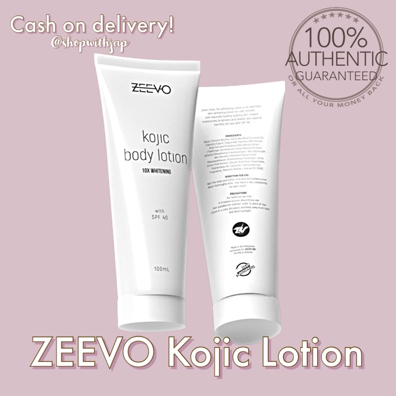 Zeevo Kojic Body Lotion (10x whitening & with SPF 50+) Shopee