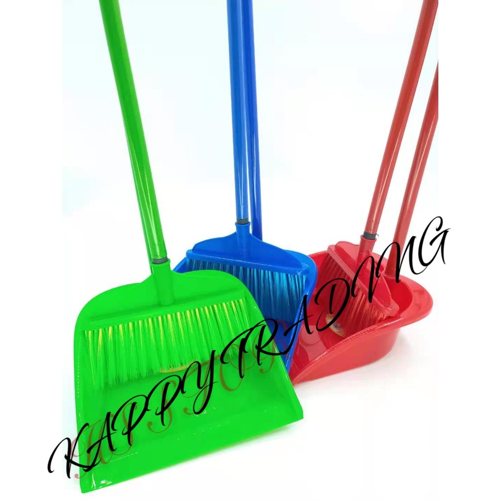 2 in 1 Plastic Broom and Dustpan Set Dust Pan with Handle Cleaning