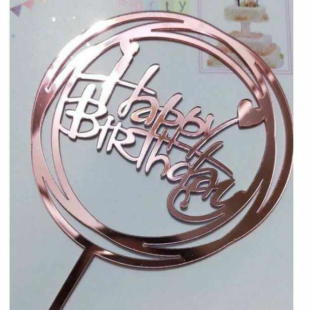 Rose Gold Acrylic HBD Cake Topper (small) | Shopee Philippines