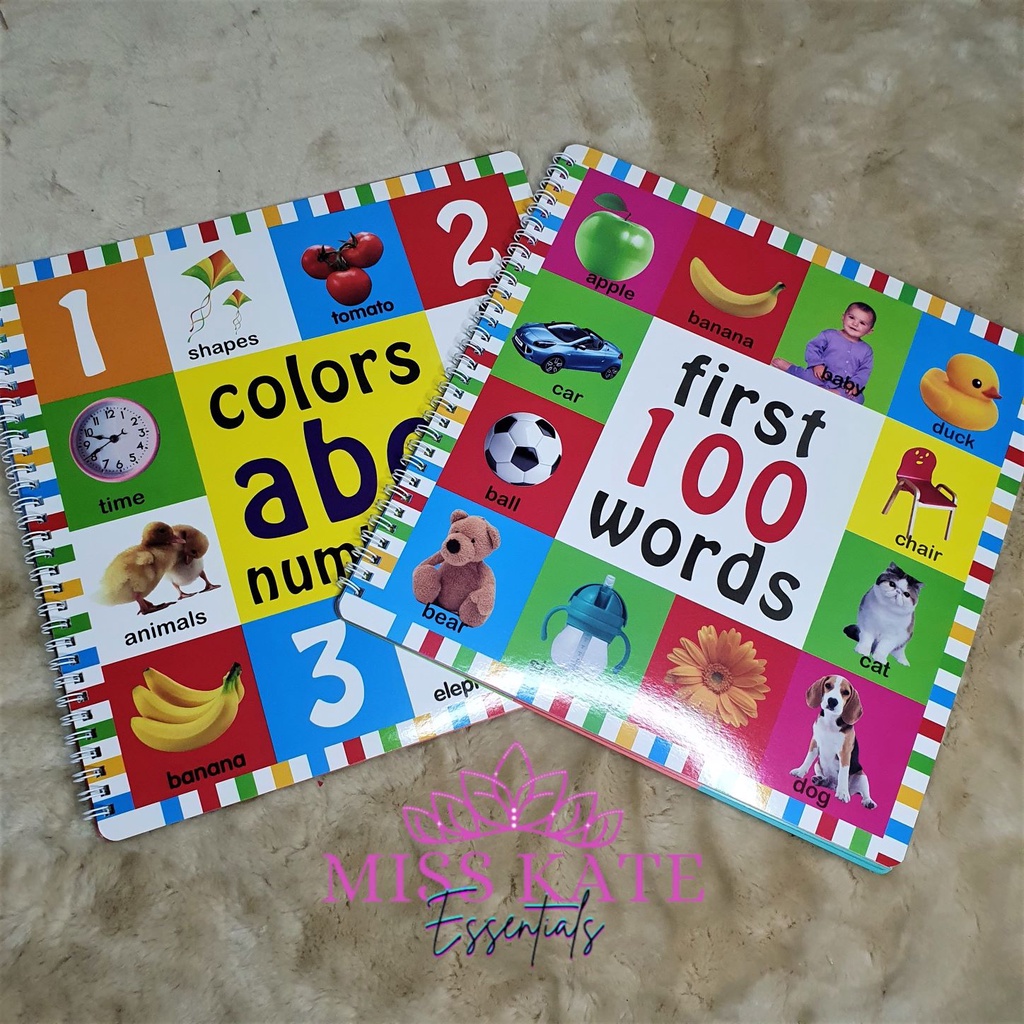 Big First 100 Animals Words Colors Abc Numbers Educational Book For