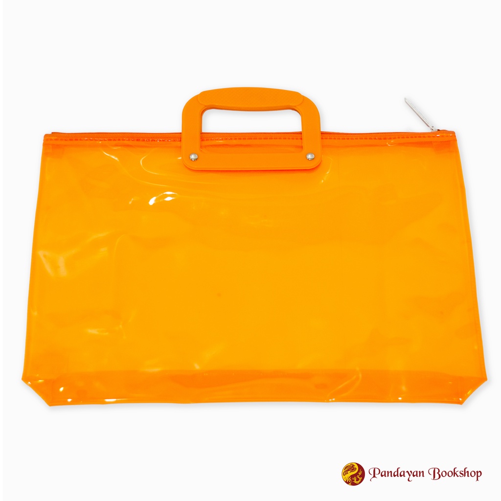 Pandayan expandable plastic envelope with handle and zipper lock