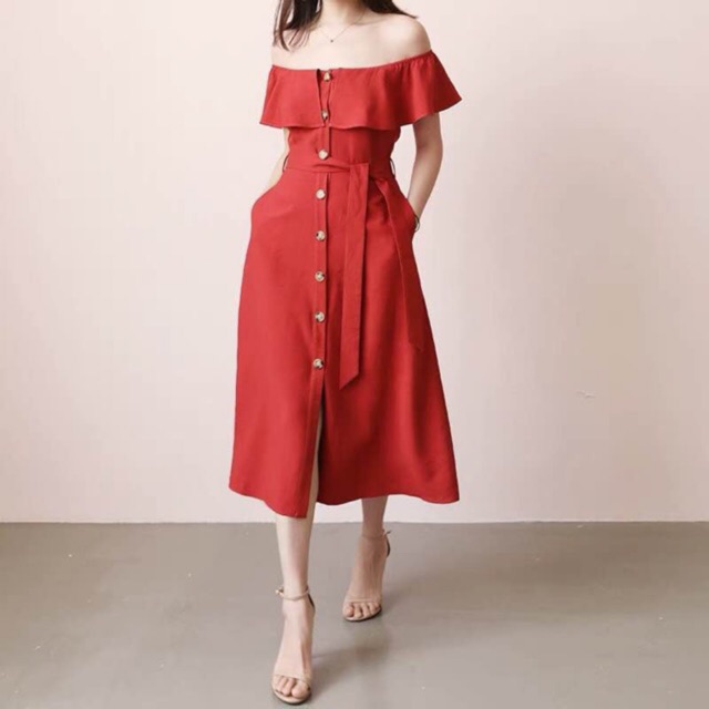 Button down clearance dress shopee