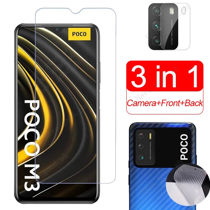 Xiaomi Poco M3 Tempered Glass Film 3-in-1 Xiaomi Poco C65 M3 X3 NFC F2 M2  F1 X2 Pro Screen Protector Xiaomi Poco M3 PocoM3 Redmi Note Pro Max