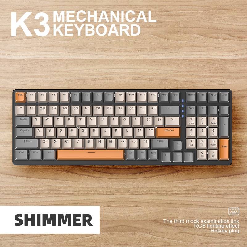 ZIYOULANG K3 98 Keys Mechanical Keyboard USB Wired Wireless Gaming ...