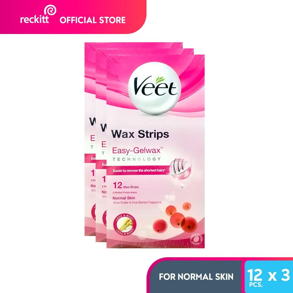 Veet Cold Wax Strips for Legs 12's (Normal Skin) Set of 3 Shopee