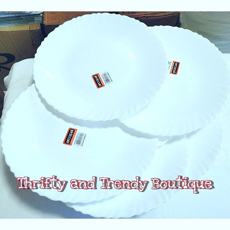 Onhand Arcopal Large White 6pcs Opal dinner plates Microwavable Tempered glass Shopee Philippines