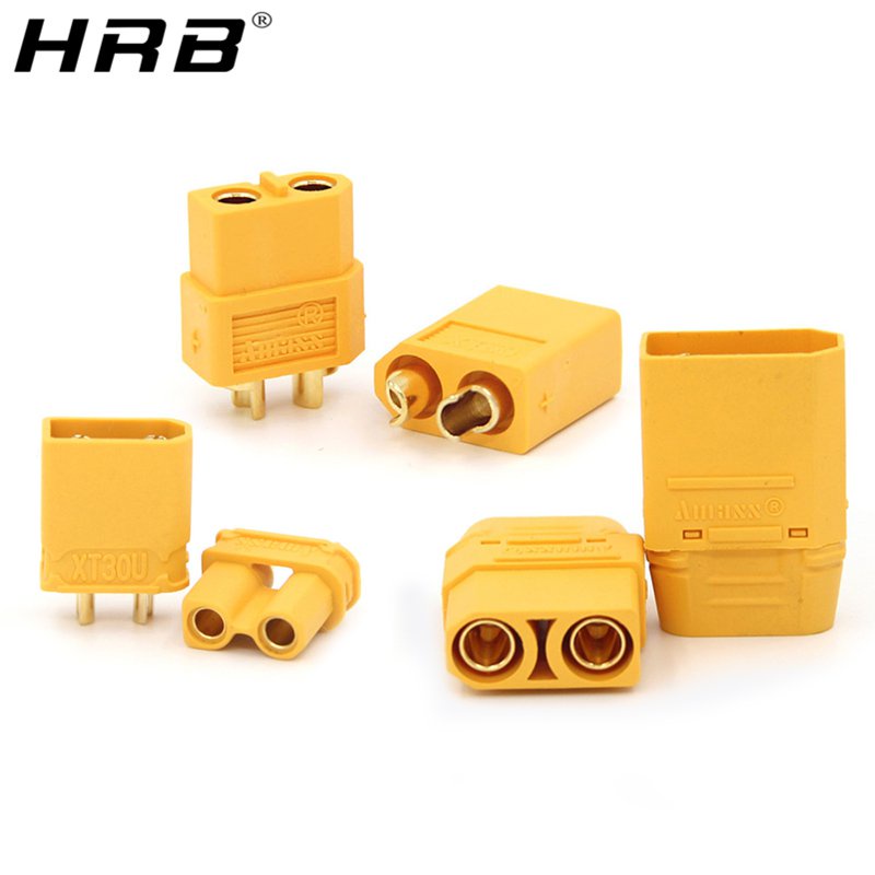 10pcs Amass Xt60 Xt90 Xt30u Male Female Connectors Bananas Plugs Copper Bullet Gold Plated Rc 4910