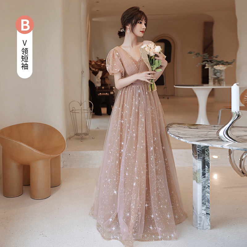 Women elegant Dress debut Long Wedding Gown Evening Dress