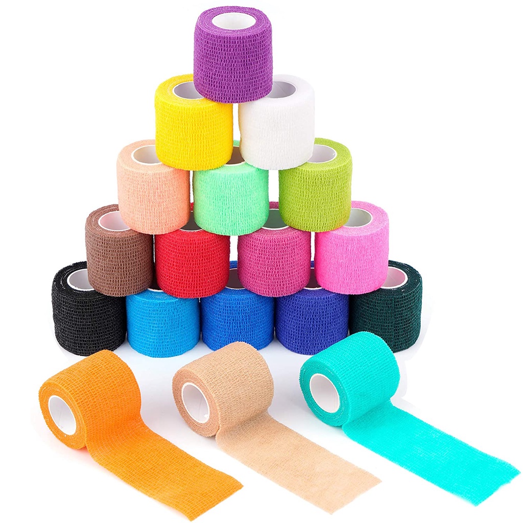 12 Roll Cohesive Bandage Tape Vet Wrap Self Adherent Wrap for Medical