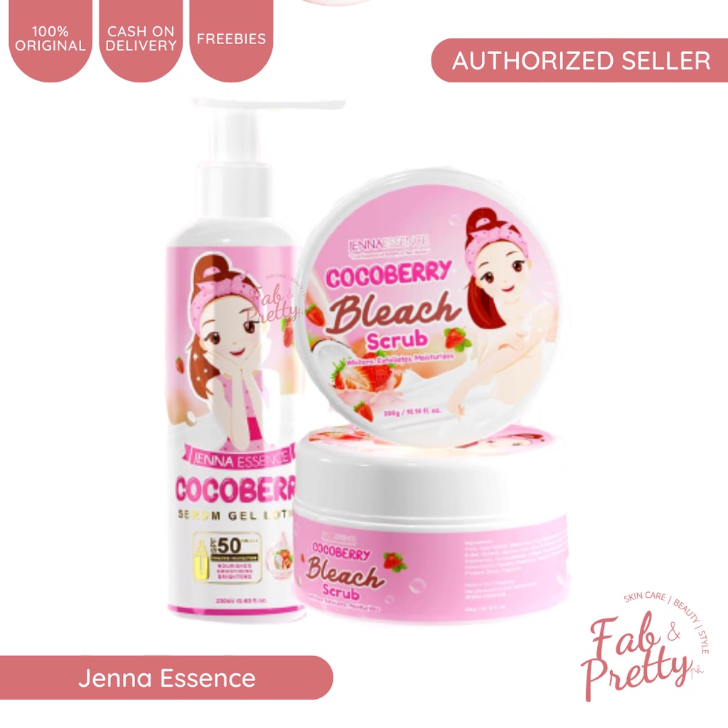 Cocoberry Bleach Scrub and Serum Gel Lotion by Jenna Essence Shopee