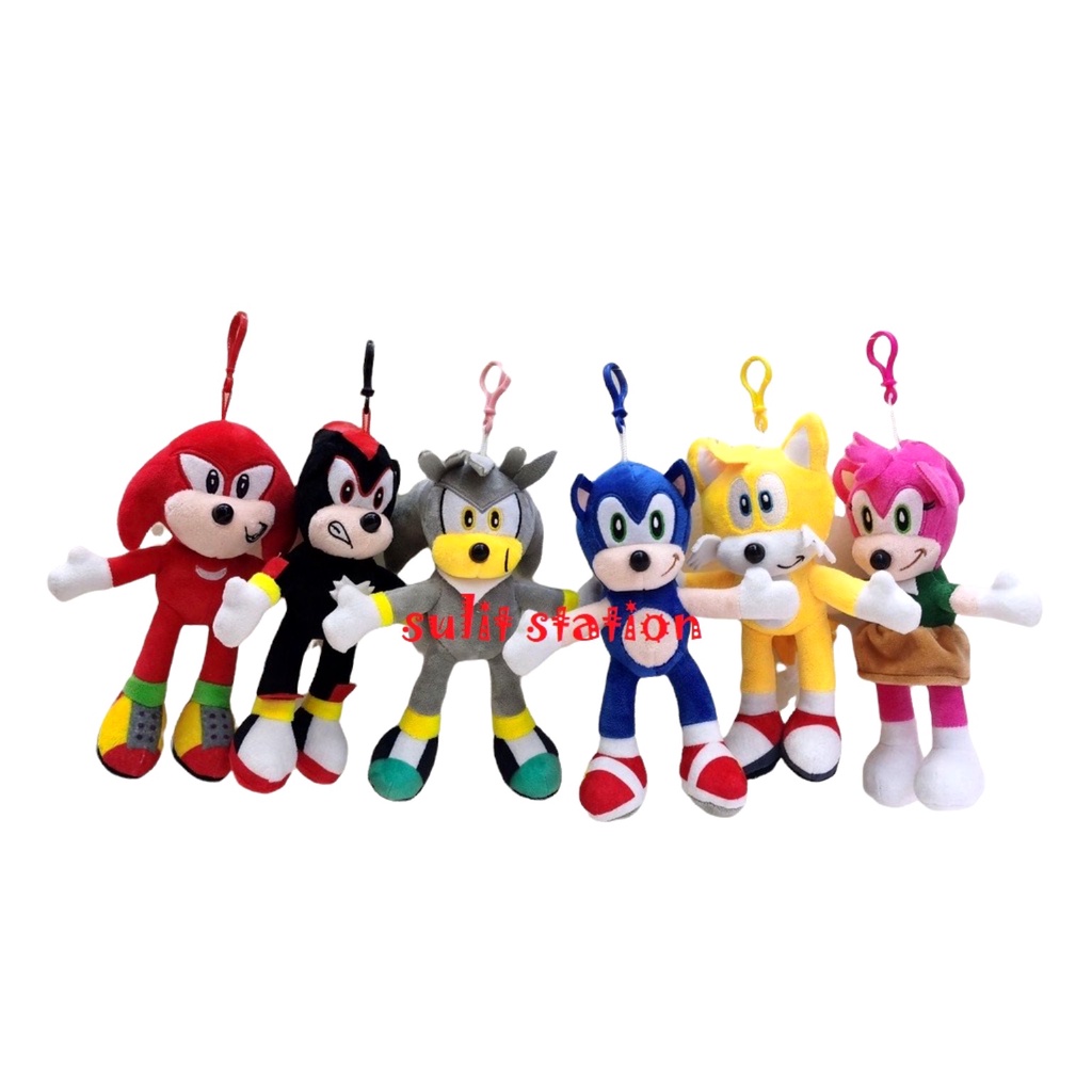 6pcs SONIC THE HEDGEHOG SHADOW AMY SILVER TAILS KNUCKLES MINI STUFFED ...