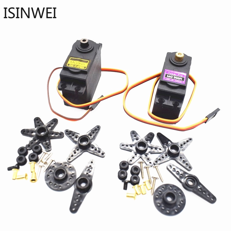 Hosyond Lot de 4 servomoteurs numériques MG996R 55 g à couple élevé en métal pour voiture, robot, bateau, hélicoptère