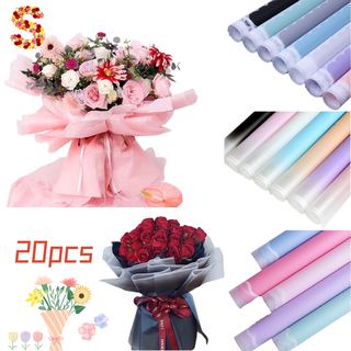 OPP English Transparent Flower Packaging Paper 20pcs/lot Cellophane Bouquet  Wrapping Material Paper for Flower Shop Home Deco