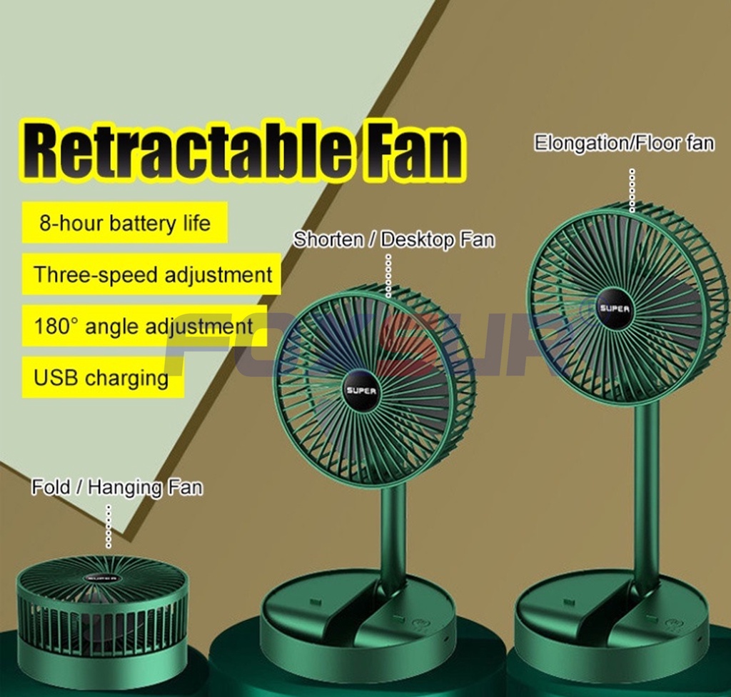 Desk Electric Fan Small Folding Fan With Usb Charging Retractable 3 Speed Portable Mini Fan 5884