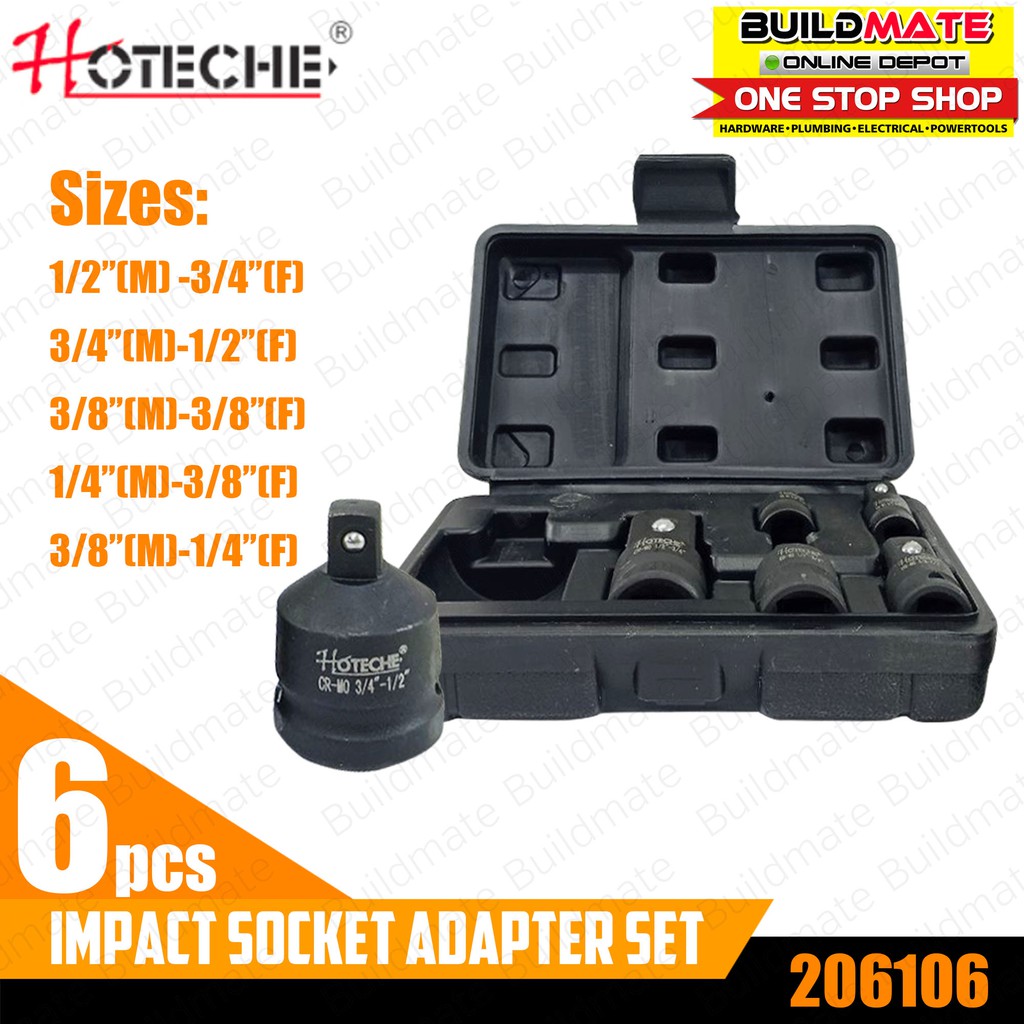 HOTECHE 6PCS/SET Impact Socket Adapter Set 206106 •BUILDMATE• | Shopee ...