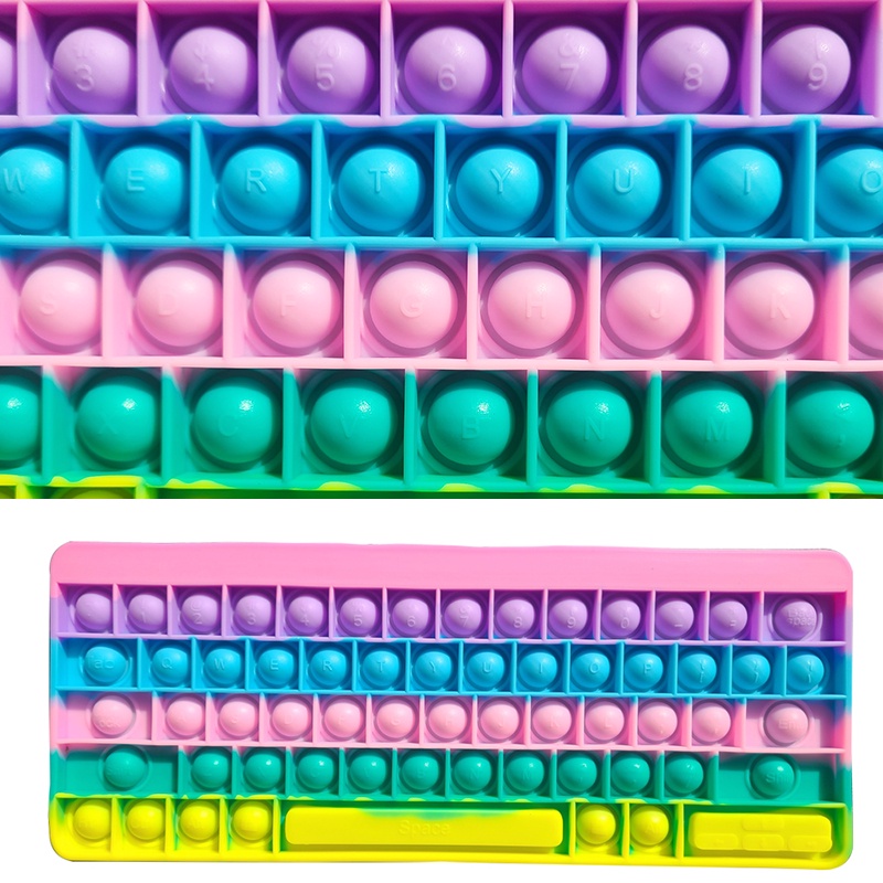 Pop it Fidget Toys Antistress Push Bubble Squishy Silicone Keyboard ...