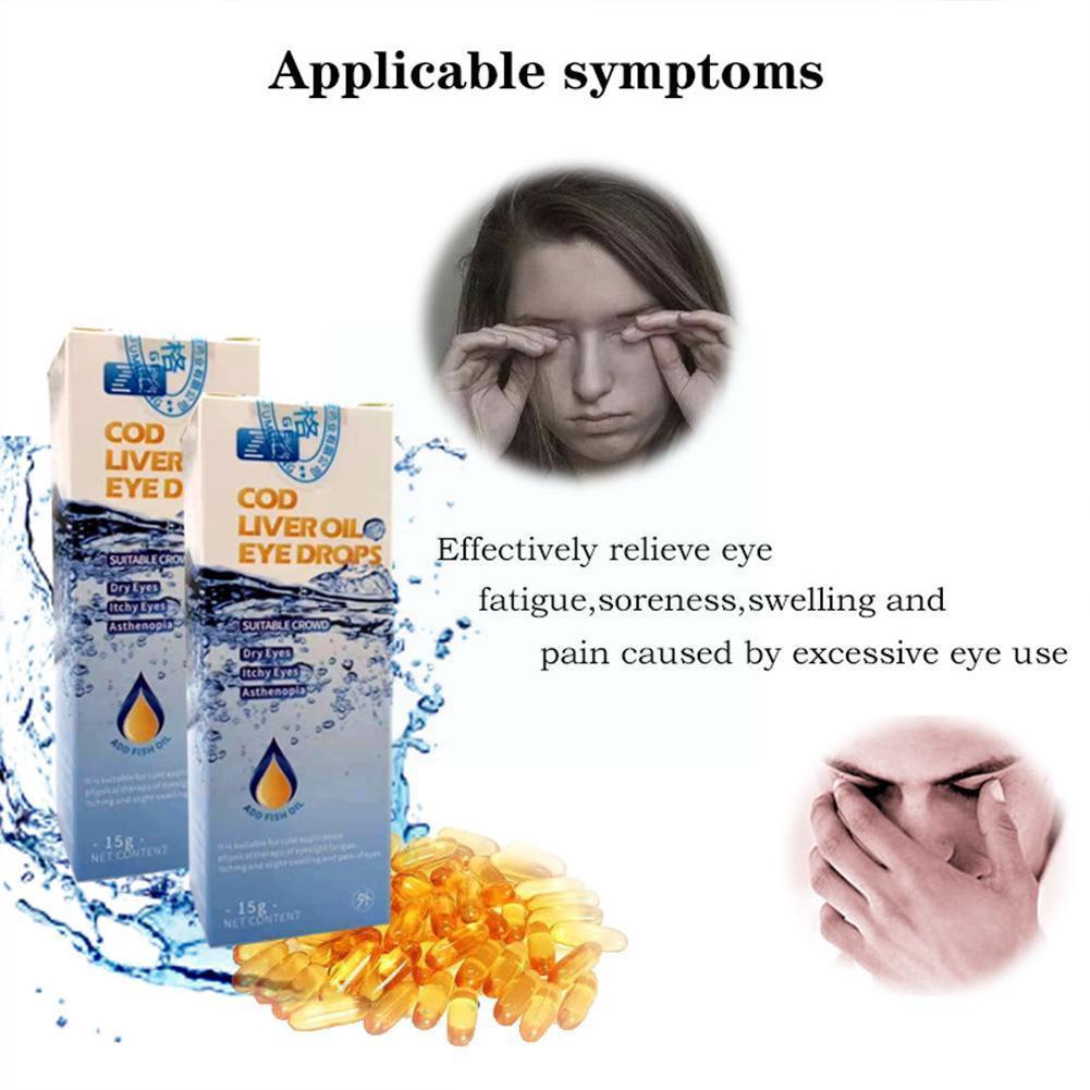 15ml Cod liver oil Eye Drops Relieves Dry Eyes AntiItchy Eyes Health