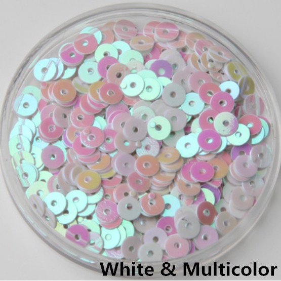 10 Grammes 2 3 4 5 6 Mm Plat Rond PVC Paillettes Lâches Couture Artisanat Pour Décorations Vêtement Robe Chaussures Casquettes Bricolage Accessoires-01 Blanc-3mm 10 Grammes