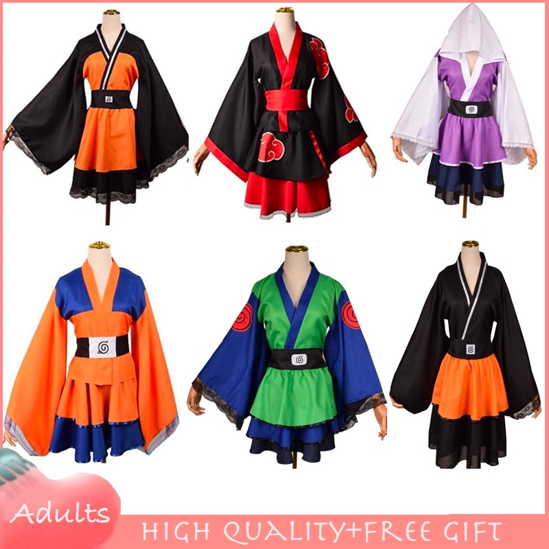 Anime Lolita Dress Women Cosplay Halloween Costume Akatsuki Kimono Maid ...