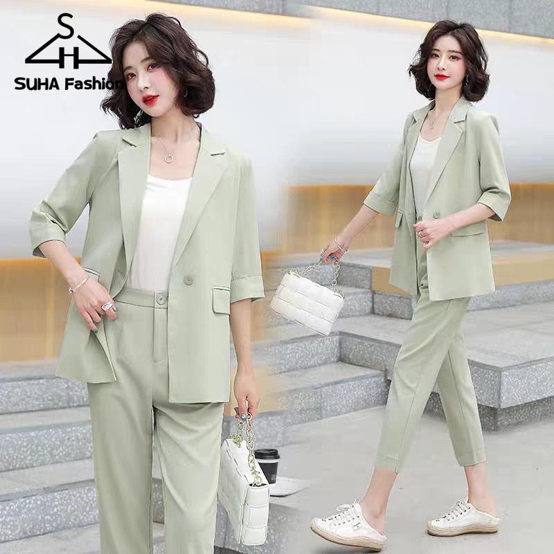 rno for woman SUHA square pants terno business casual attire office ...