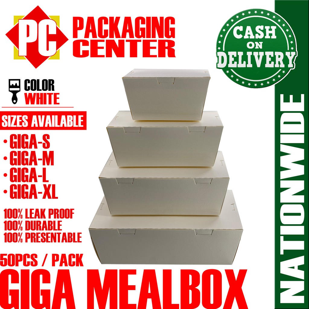 Giga Mealbox Small, Medium, Large, XL by 50pcs per pack COD Nationwide ...