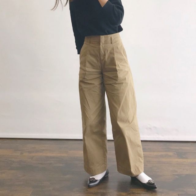 Uniqlo high waist chino wide sales leg pants