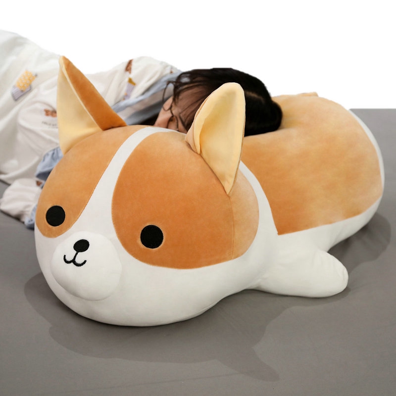 4090cm Long Shiba Inu Dog Pillow Stuffed Animal Sleeping Pillow