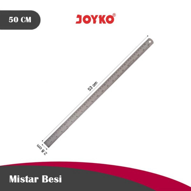 Joyko Iron Ruler 50 cm - Ruler 50 cm - Joyko Ruler - Stainless Steel ...