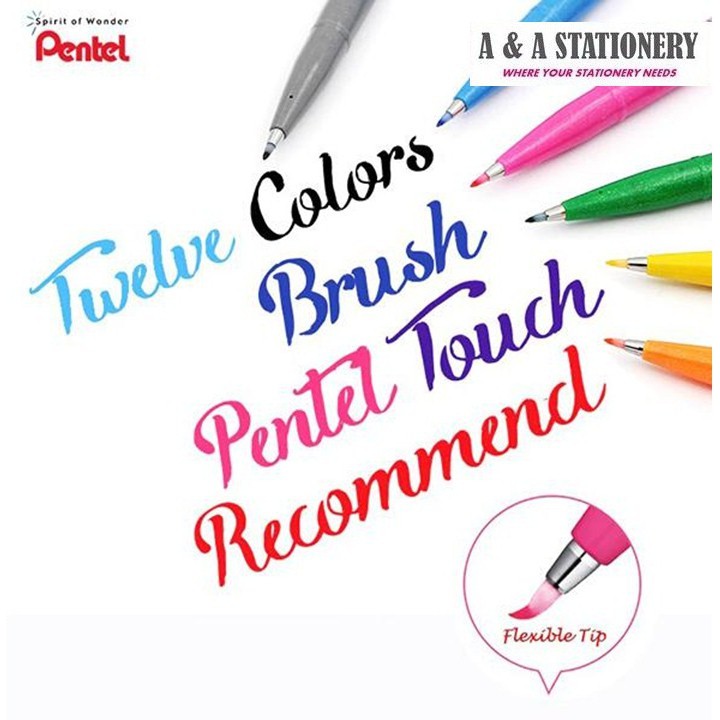 Pentel Fude Touch Brush Sign Pen SES15C(COMMON COLOR) | Shopee Philippines