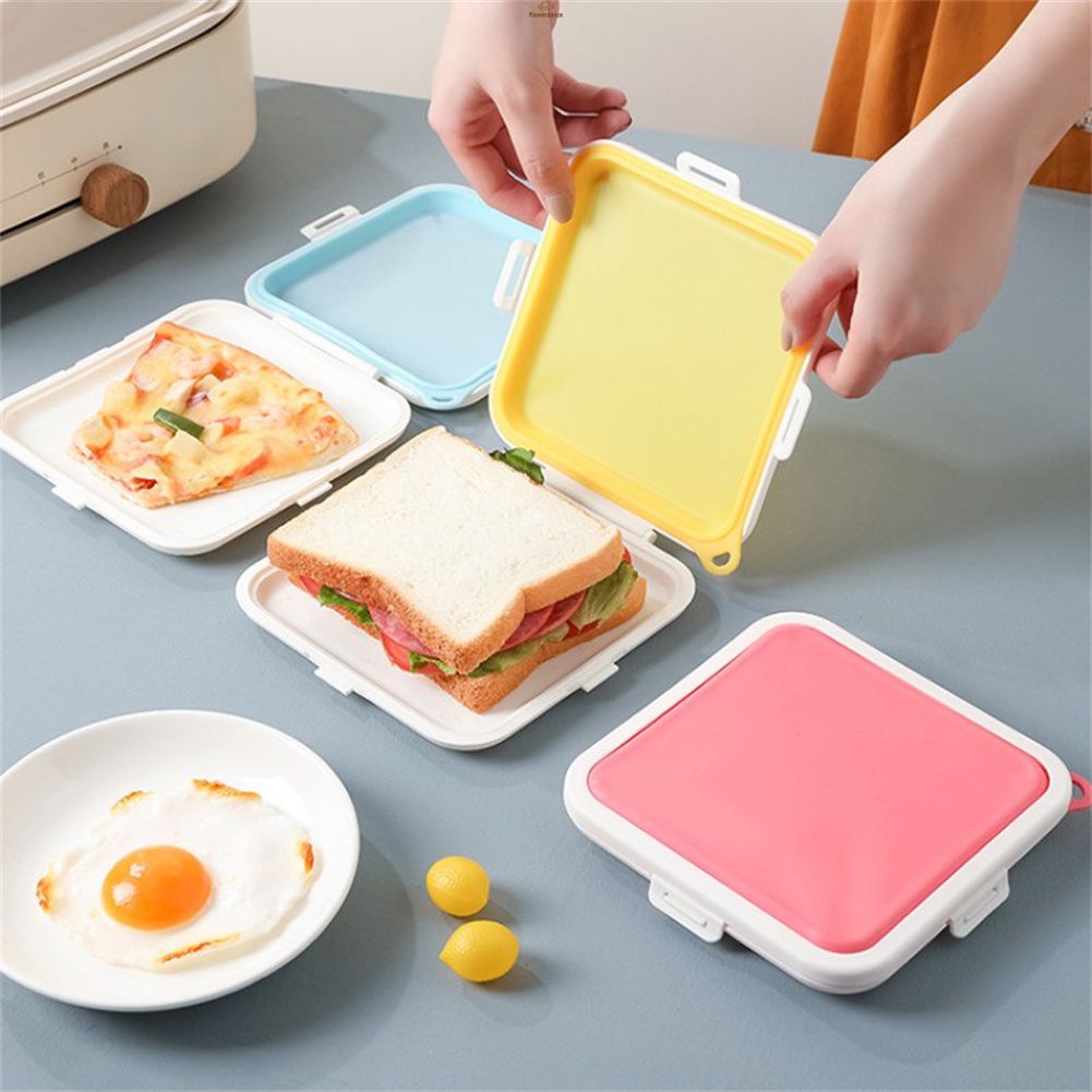 Sandwich bread storage box office worker student silicone portable take