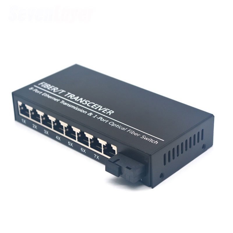 1000M 8 Port Fiber Media Converter Gigabit Fiber Switch Single Mode ...