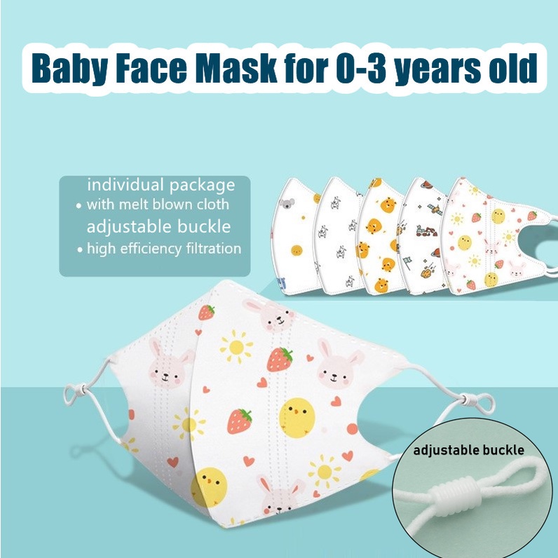 KN95 Baby face mask 03 years old mask 3D stereoscopic cartoon printing