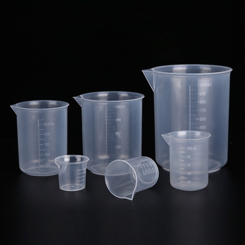Plastic Beaker Thickened PP Measuring Cup 50 1000ml Lab Graduated Beaker  for Laboratory Home