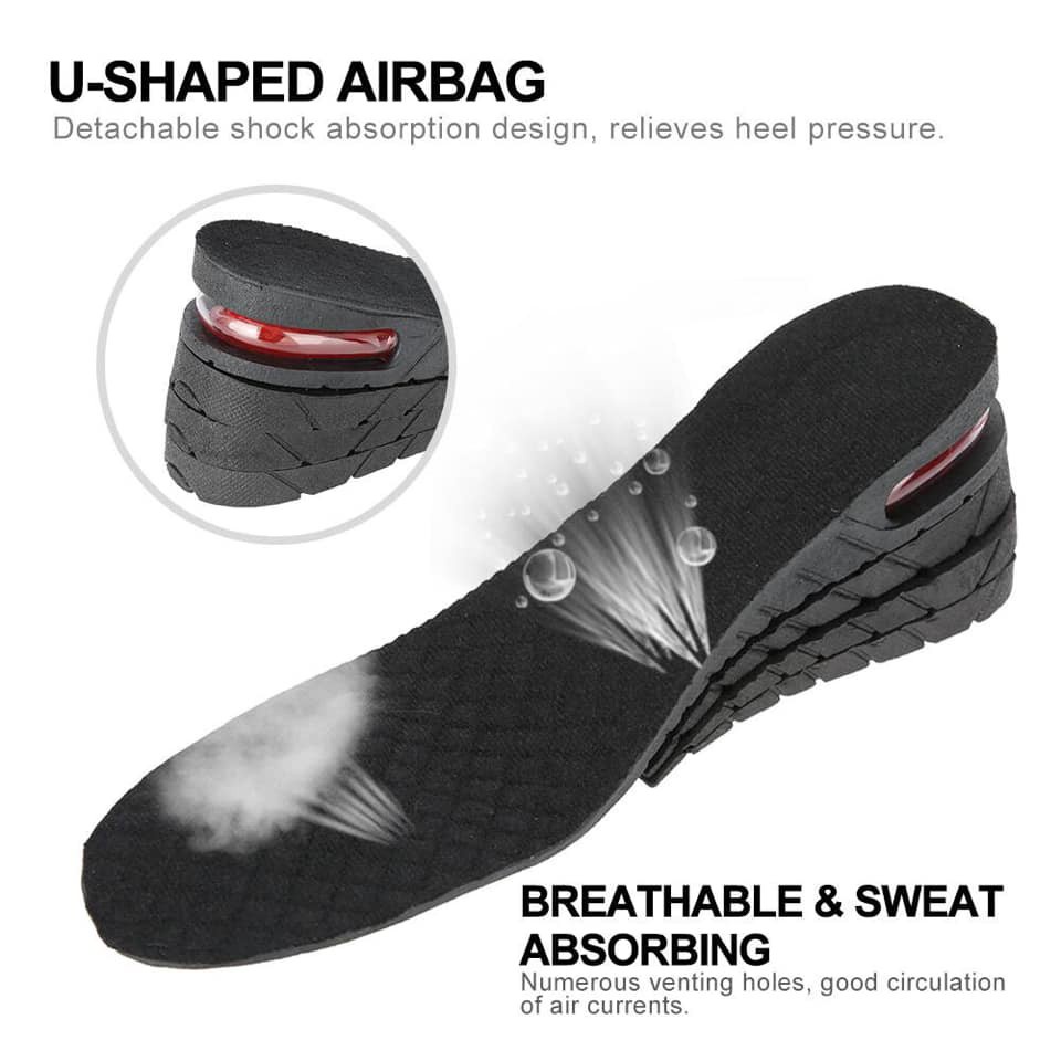 Absorbent Footpad Air Cushion Shoe Insole Height Lift Adjustable Heel Insert Silicone Per Pair