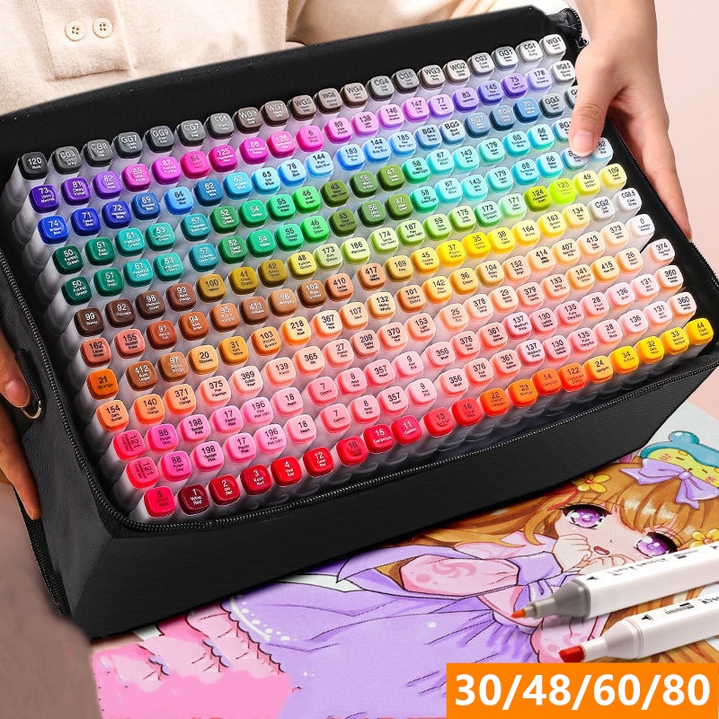 30/48/60 Colors markers set double tip oily alcohol sketch art comic ...