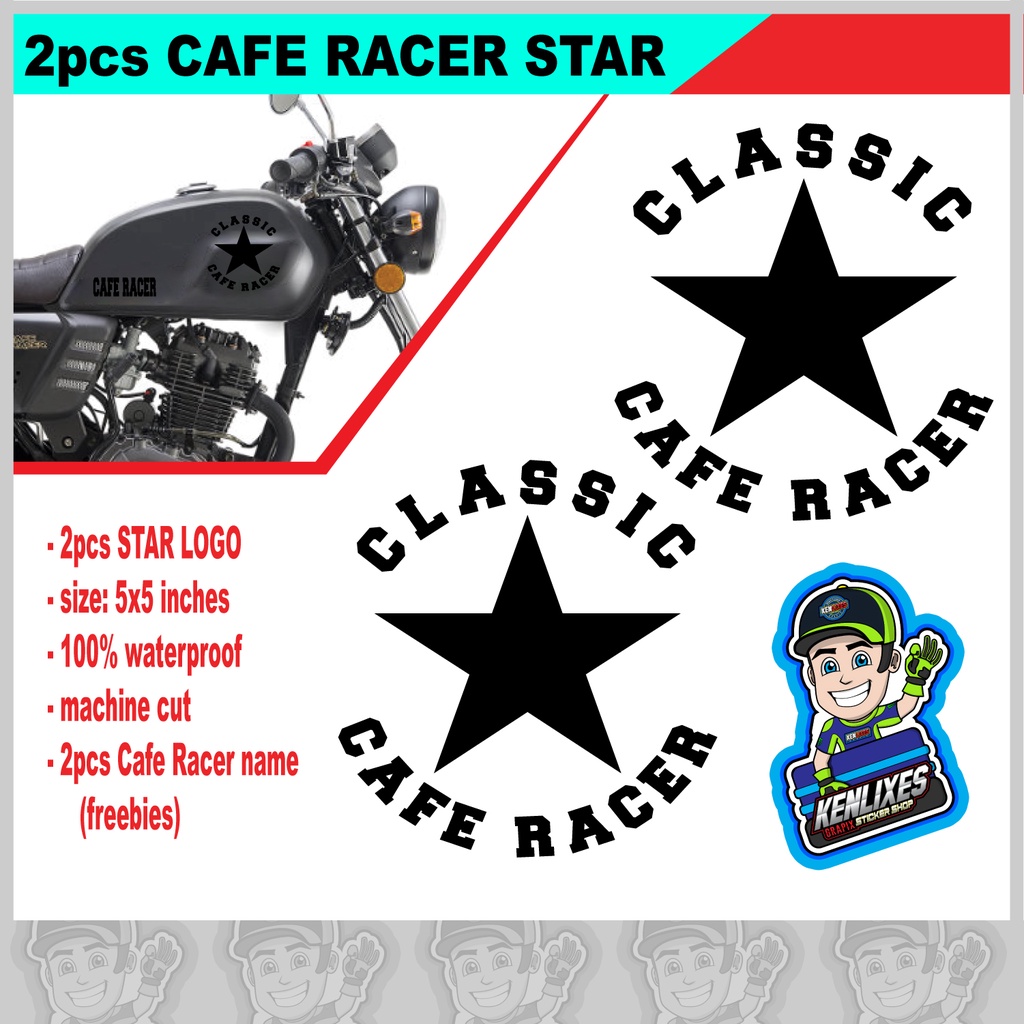 Classic Cafe Racer Star Logo for KEEWAY Tank Sticker (2pcs per order ...