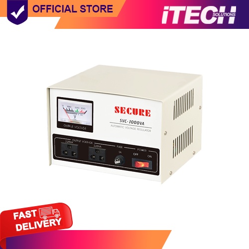 SECURE 1000W SERVO-TYPE AVR W/ METER 2-UNIVERSAL SOCKETS (SVC-1000VA ...