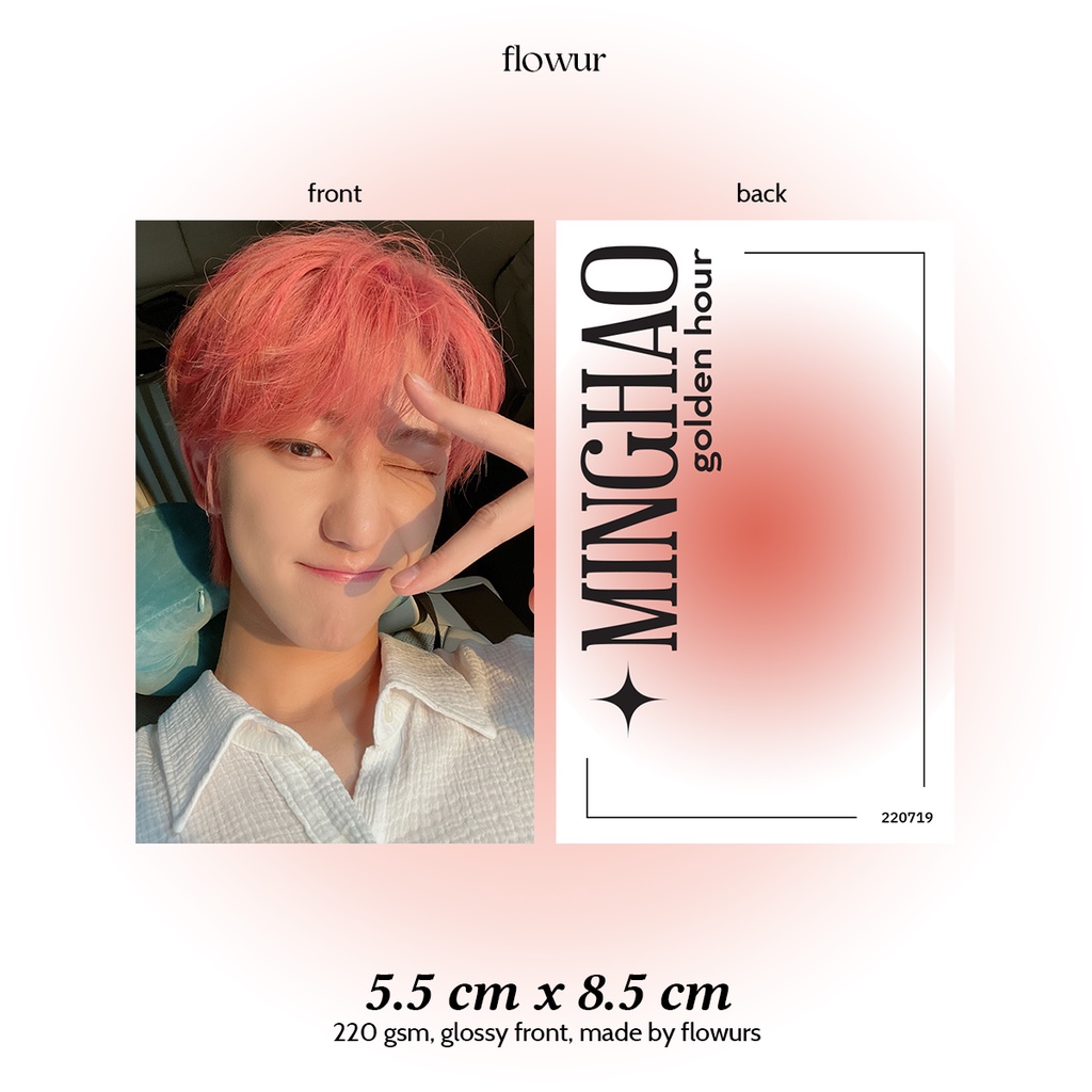 Unofficial Minghao THE 8 Seventeen Golden Hour Photocards {made by flowurs} Shopee Philippines
