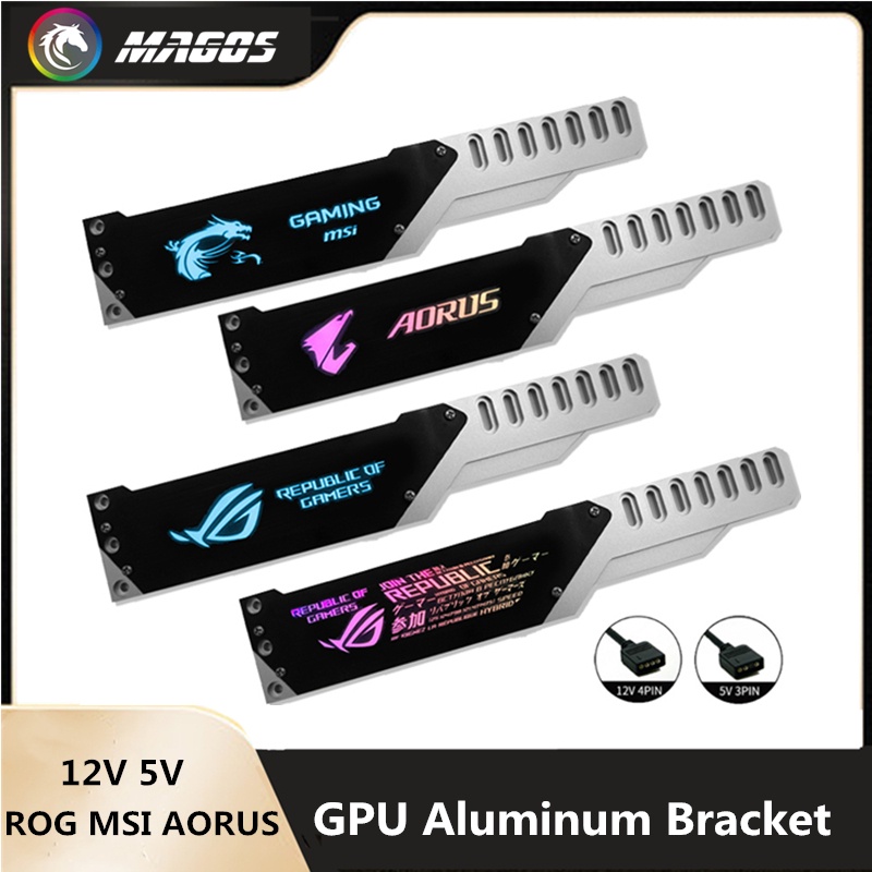 Aluminum Graphics Cards Holder ARGB GPU Bracket,Video Card Support M/B