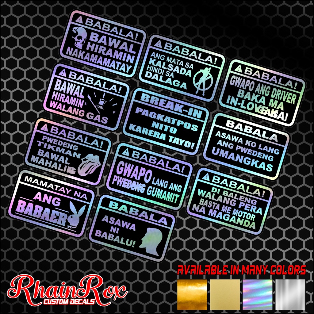 babala sticker part1 yayamanin goldchrome mattgold silver hologram ...