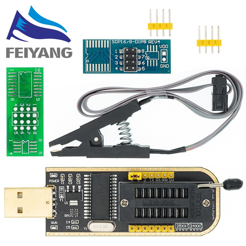 CH341A 24 25 Series EEPROM Flash BIOS USB Programmer Module + SOIC8 ...