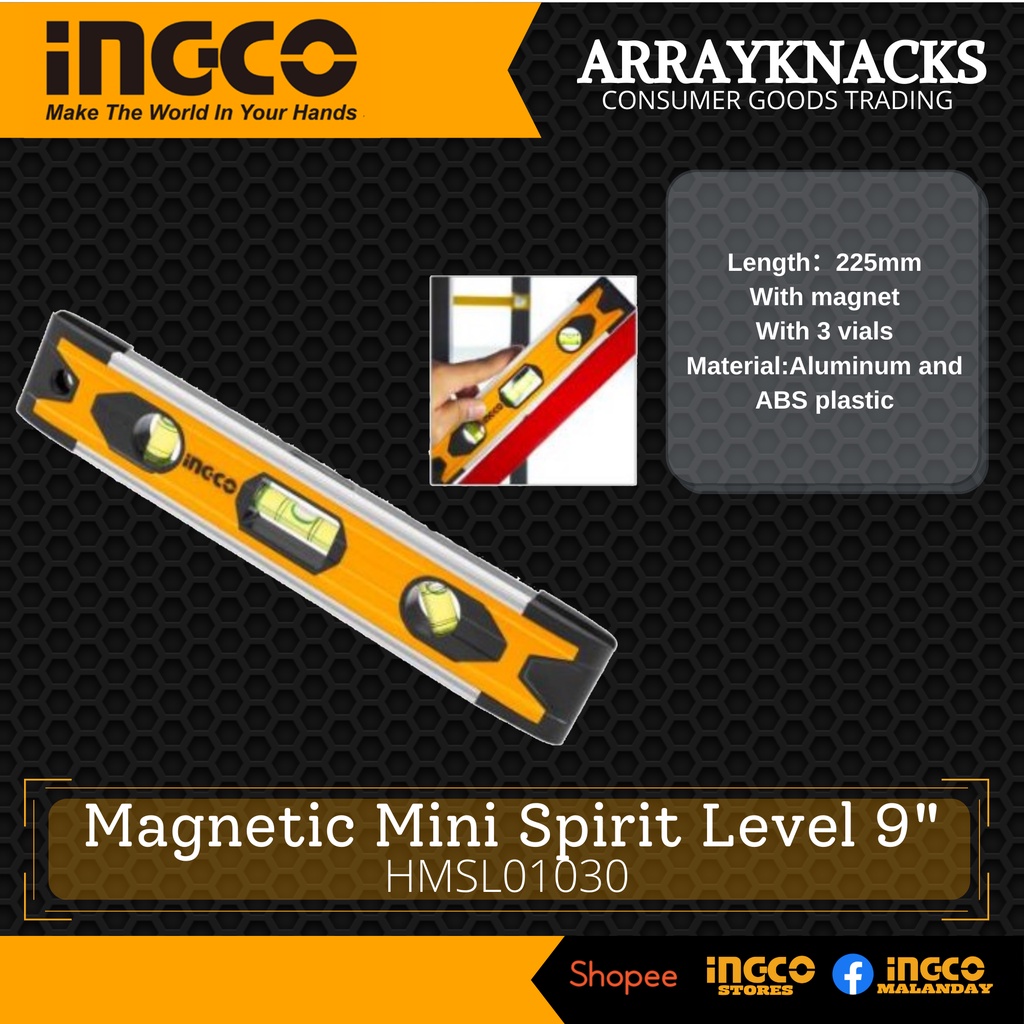 INGCO Magnetic Mini Spirit Level 9