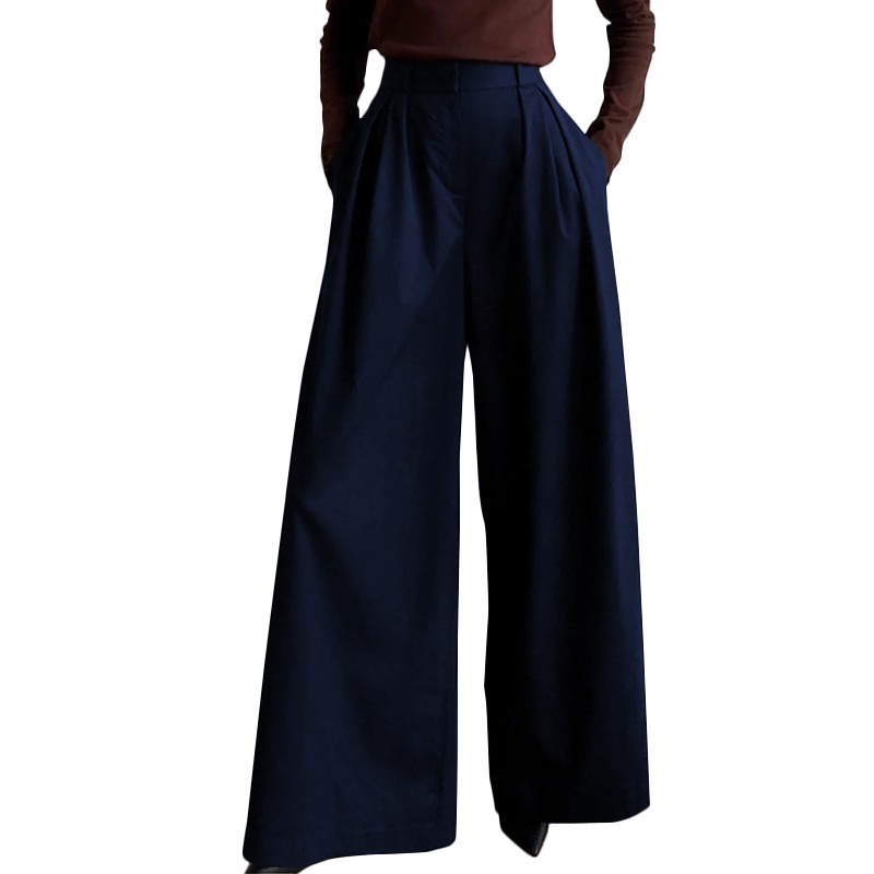 CELMIA Women Wide Leg Pants With Pockets Elastic High Waist Pleated ...