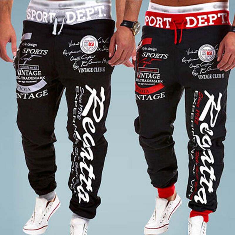 Men's Letter Sport Pants Mens Jogging Jogger Trousers Cargo Pants Sport ...