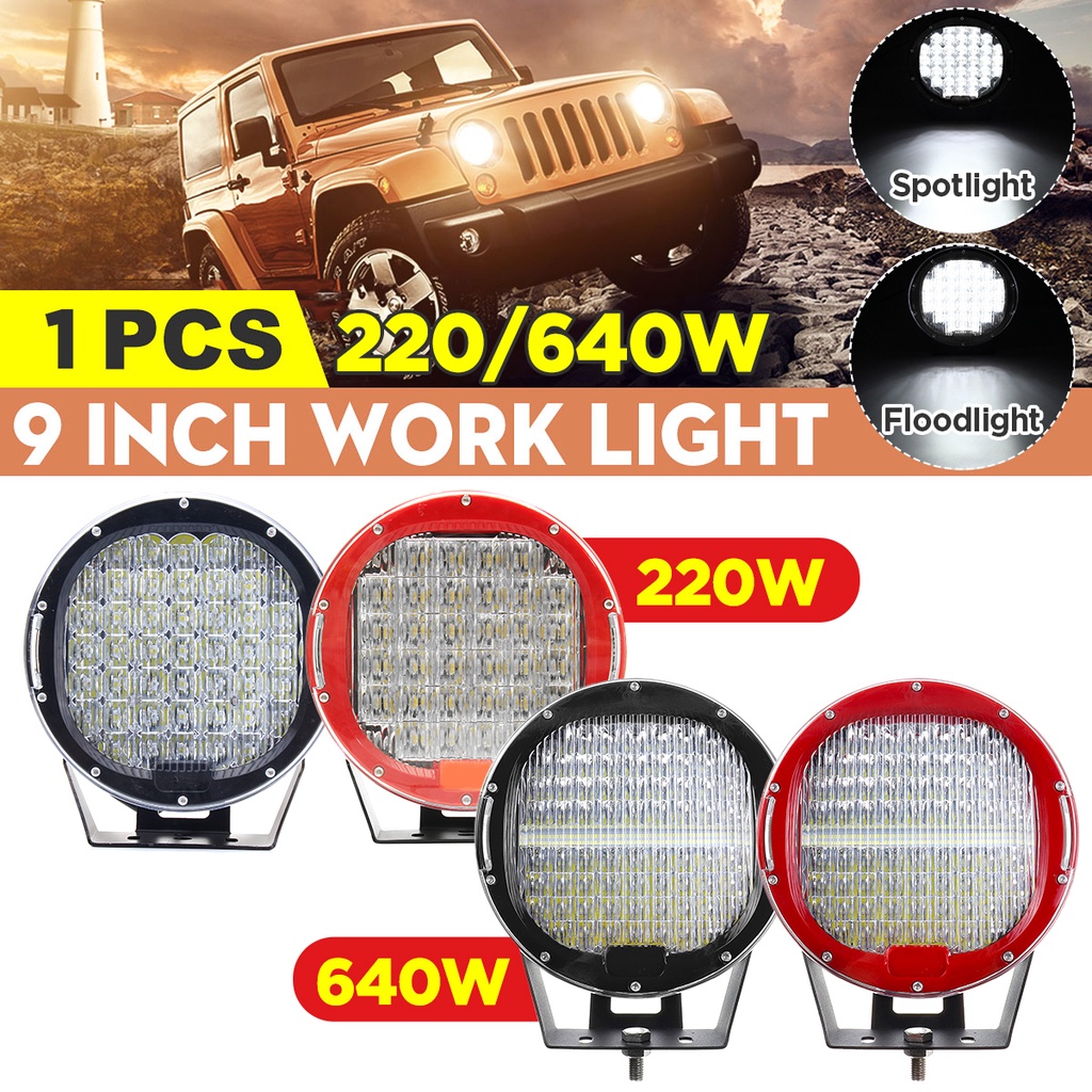 1PCS 225W 9 Inch LED Round Work Light Spot Driving Fog HeadLight ...