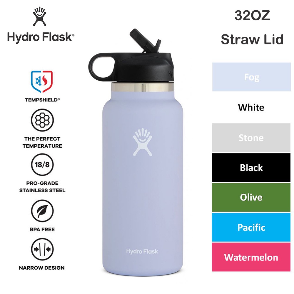 [20 Colors]BRAND NEW 32OZ HydroFlasks Bottle with Straw Cap WIde Mouth
