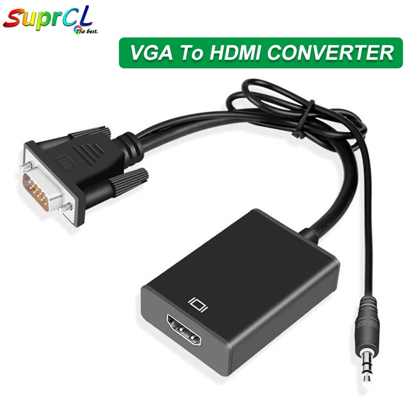 VGA To HDMI Converter Cable Converter Ps4 Tv Box Aux Audio Splitter ...